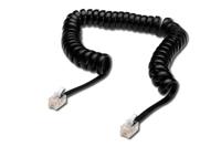 DIGITUS UAE telefoon aansluitkabel - RJ10-4-aderig - spiraalkabel - 2m lengte - zwart - thumbnail