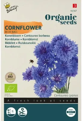 Zaden korenbloem dubbel blue 1 gram Organic Tuinplus - Tuinplus