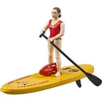 bruder bworld Strandwacht met SUP board speelfiguur - thumbnail
