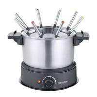 Severin 2470 Fondue 1500 W 8 fonduevorkjes RVS (geborsteld), Zwart - thumbnail