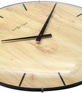 NeXtime ne-3249 wandklok edge-wood-dome dia 35cm kunststof licht bruin - thumbnail