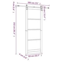 Schuifdeur Bruin 83 x 232 cm Hout en metaal - thumbnail