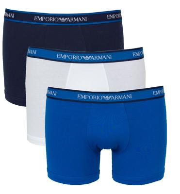 Emporio Armani 3-pack boxershorts - blauw/wit/zwart