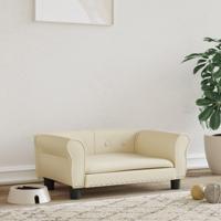 VidaXL Hondenmand 70x45x30 cm kunstleer crèmekleurig - thumbnail