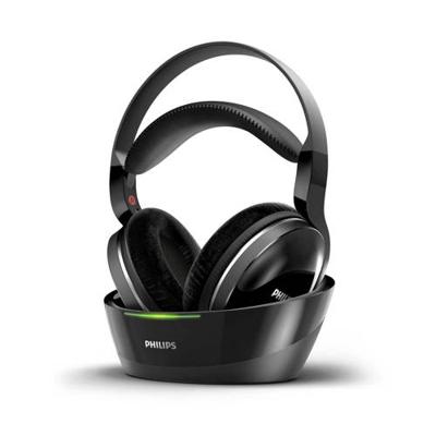 Philips Kabelloser TV Kopfhörer Over Ear SHD8850/12 Wireless HiFi Kopfhörer (Exzellenter Sound, Hi-Res Audio, 30 m Reichweite, Dockingstation, Velours-Ohrpolster) Schwarz