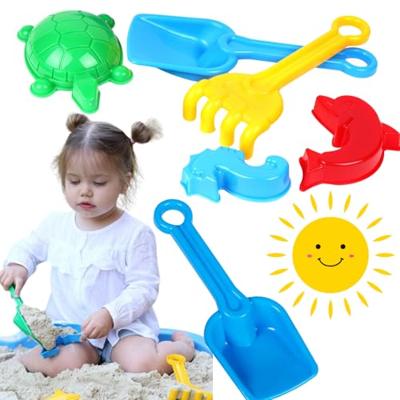Sun Fun schepje met harkje en 3 zandvormen, 22cm
