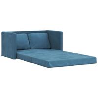 Slaapbank vloermodel 2-in-1 122x204x55 cm fluweel blauw - thumbnail