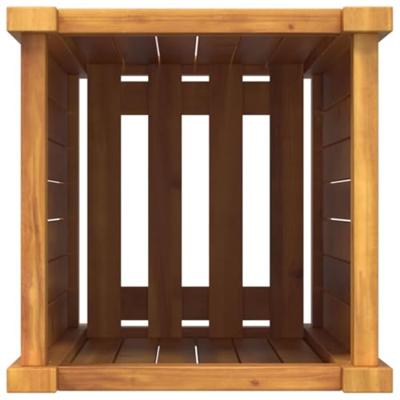 Plantenbak met voering 31x31x75 cm massief acaciahout Plantenbak met voering 31x31x75 cm massief acaciahout