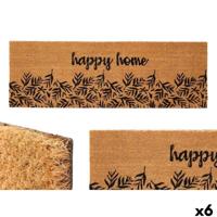 Deurmat GiftDecor Happy home Natuurlijk PVC Kokosvezel 120 x 1 x 40 cm (6 Stuks) - thumbnail