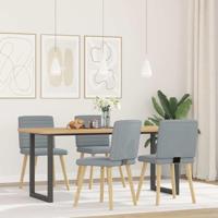 Eetkamerstoelen 4 st stof lichtgrijs - thumbnail