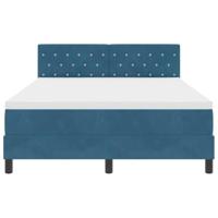 Boxspring bed met matras Donkerblauw 140 x 200 cm Fluweel - thumbnail