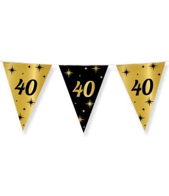 Classy Vlaggenlijn 40 Jaar Zwart/Goud (10m)