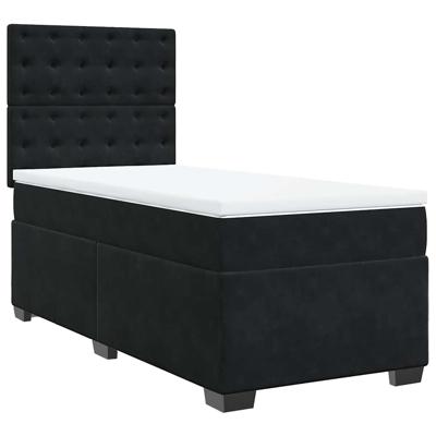 Boxspring met matras fluweel zwart 140x190 cm