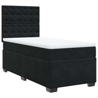 Boxspring met matras fluweel zwart 180x200 cm - thumbnail