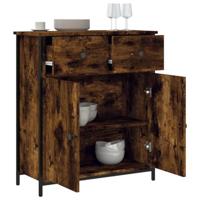 Dressoir 70x30x80 cm bewerkt hout gerookt eikenkleurig - thumbnail