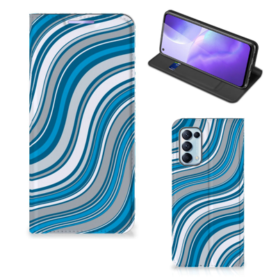OPPO Find X3 Lite | Hoesje met Magneet | Waves Blue OPPO Find X3 Lite | Hoesje met Magneet | Waves Blue