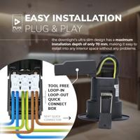 Set van 3 Malta LED inbouwspots - 5 Watt 400 lumen - 2700K warm wit - Dimbaar - Rond - Kantelbaar - IP44 waterdicht - Zwart - Incl. Quick Connector box - thumbnail