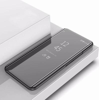 Plating spiegel links en rechts Flip cover met beugel holster voor iPhone 11 Pro Max (zwart)