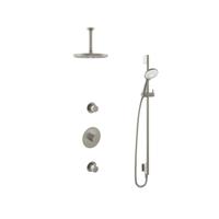 Hotbath Buddy - Inbouw Regendoucheset - 2 Stopkranen - Thermostatisch - Plafondbuis 15 cm - Hoofddouche 250 mm - Ronde Handdouche 3 Standen - Glijstang 900 mm - Waterbesparend - V02 - thumbnail