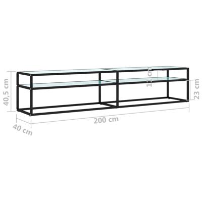 Tv-meubel 200x40x40,5 cm gehard glas witmarmerkleurig