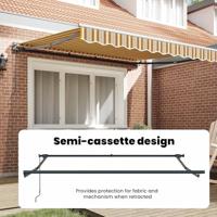 VidaXL Inklapbaar zonnescherm geel en grijs 350 x 250 cm - thumbnail