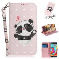 3D gekleurde tekening hart Panda patroon horizontale Flip lederen case voor Galaxy a2 core met houder & card slots & portemonnee - thumbnail
