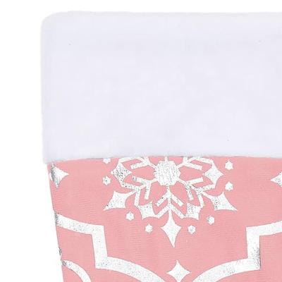 Kerstboomrok luxe met sok 90 cm stof roze