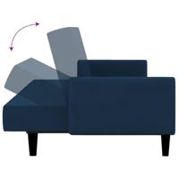 Slaapbank 2-zits fluweel blauw - thumbnail