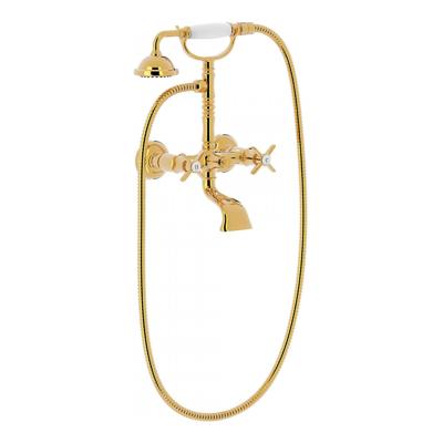 Douchemengkraan Tres Clasic 2 Kruisgreep Incl Handdouche met Steun Goud