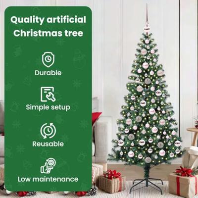 VidaXL Kunstmatig voorverlicht kerstboom groen 180 cm pvc en metaal VidaXL Kunstmatig voorverlicht kerstboom groen 180 cm pvc en metaal