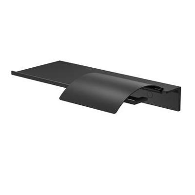 Geesa Leev Planchet Met Toiletrolhouder En Klep 28x12,5x4,6 cm Zwart
