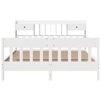 Bedframe zonder matras massief grenenhout wit 180x200 cm - thumbnail