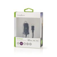 Nedis CCHAL240ABK Auto-oplader 2,4 A Vaste Kabel Appel Lightning Zwart - thumbnail