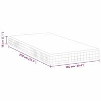 Matrassen Wit, Grijs 100 x 200 cm Gebreide stof - thumbnail
