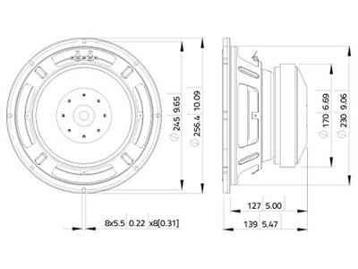 Lavoce SSF102.50L 10 inch 25.4 cm Woofer 400 W 8 Ω