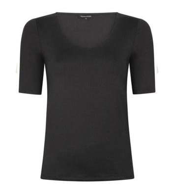 Tramontana Paula Nos Basic V-neck Top H/s T-shirt Korte Mouw 009000-black