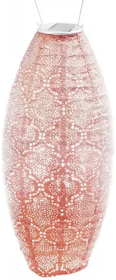 Solar lampion long oval bazaar 20 cm roze Lumiz - Lumiz