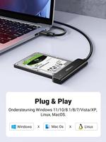 Ugreen adapter voor 2,5'' SATA III 3.0 HDD SSD-schijf - USB 3.2 Gen 1 (USB 5 Gbps) zwart (70609 CM321) - thumbnail
