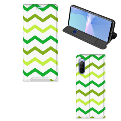 Sony Xperia 10 III | Hoesje met Magneet | Zigzag Groen