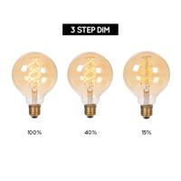 Lucide G95 - Filament lamp - Ø 9,5 cm - LED 3 StepDim (Memory) - E27 - 1x4,9W 2200K - Amber - thumbnail