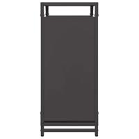 VidaXL Brandhoutrek 60x28x65 cm koudgewalst staal zwart - thumbnail