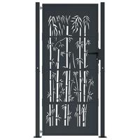 VidaXL Poort met bamboe-ontwerp 105x180 cm staal antracietkleurig - thumbnail