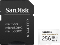 SanDisk high endurance microsdxc 256gb geheugenkaart (wit, uhs-i u3, class 10, v30) - thumbnail