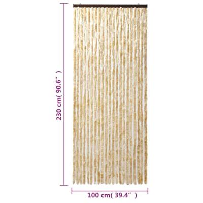 VidaXL Vliegengordijn 100x230 cm chenille beige