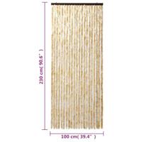 VidaXL Vliegengordijn 100x230 cm chenille beige - thumbnail