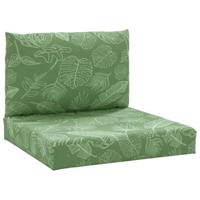VidaXL Palletkussens 2 st bladpatroon oxford stof - thumbnail