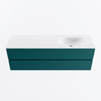 MONDIAZ VICA 150cm badmeubel onderkast Smag 2 lades. Wastafel MOON rechts 1 kraangat, kleur Talc. - thumbnail