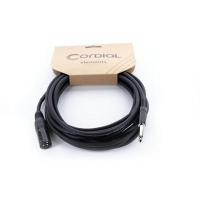 Cordial EM 5 MP XLR Verbindingskabel [1x XLR-stekker 3-polig - 1x Jackplug male 6,3 mm (mono)] Zwart