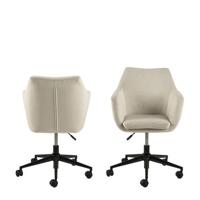 Bendt Bureaustoel 'Rikke' Velvet, kleur Zand - thumbnail