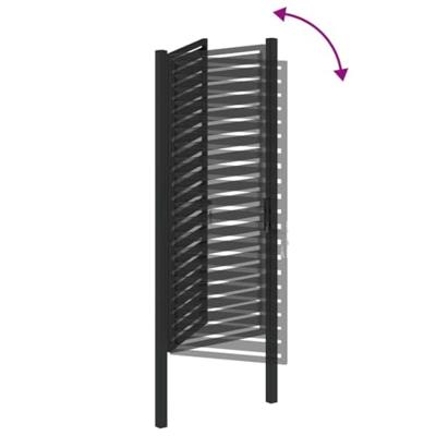 Tuinhek afsluitbaar 100x200 cm aluminium zwart